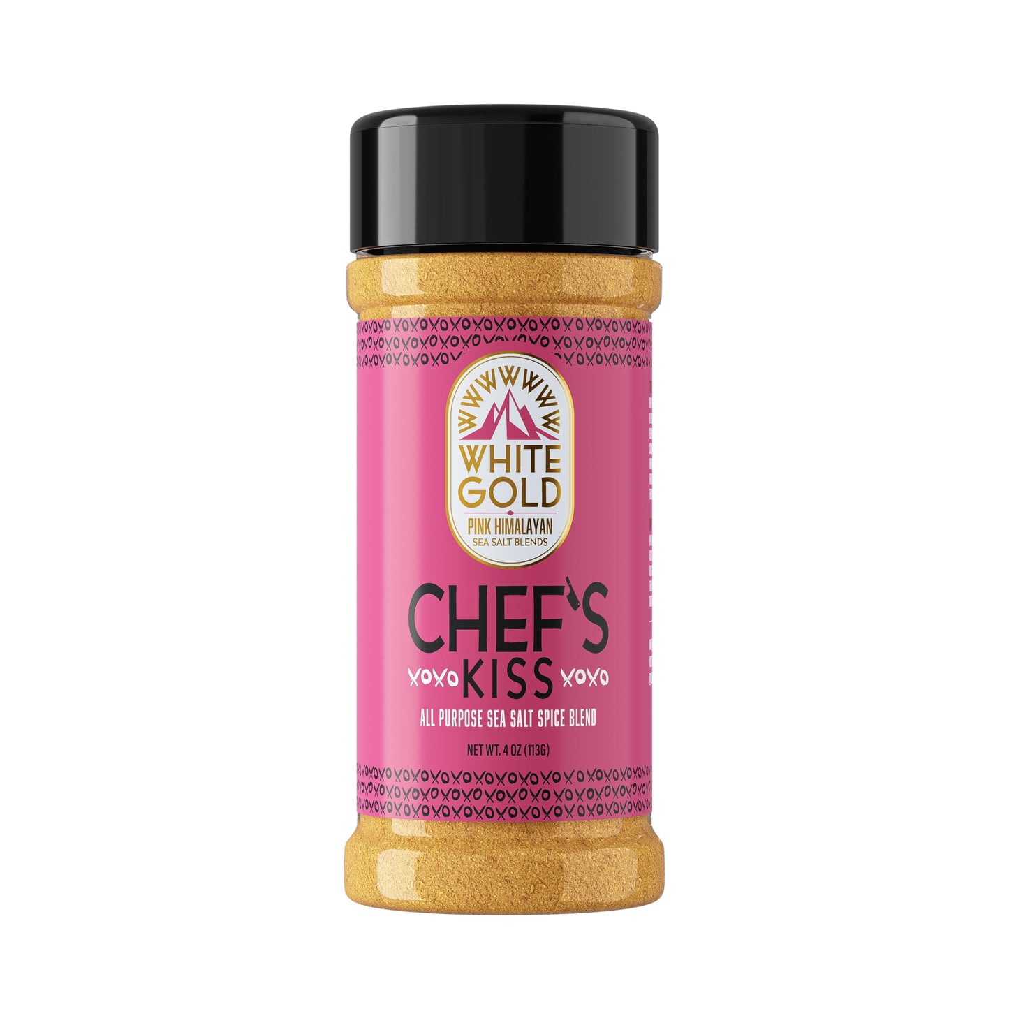 White Gold Chefs Kiss All Purpose Seasoning with Pink Himalayan Sea Salt - Gourmet Seasoned Salt Blend Perfect for Cooking Meats