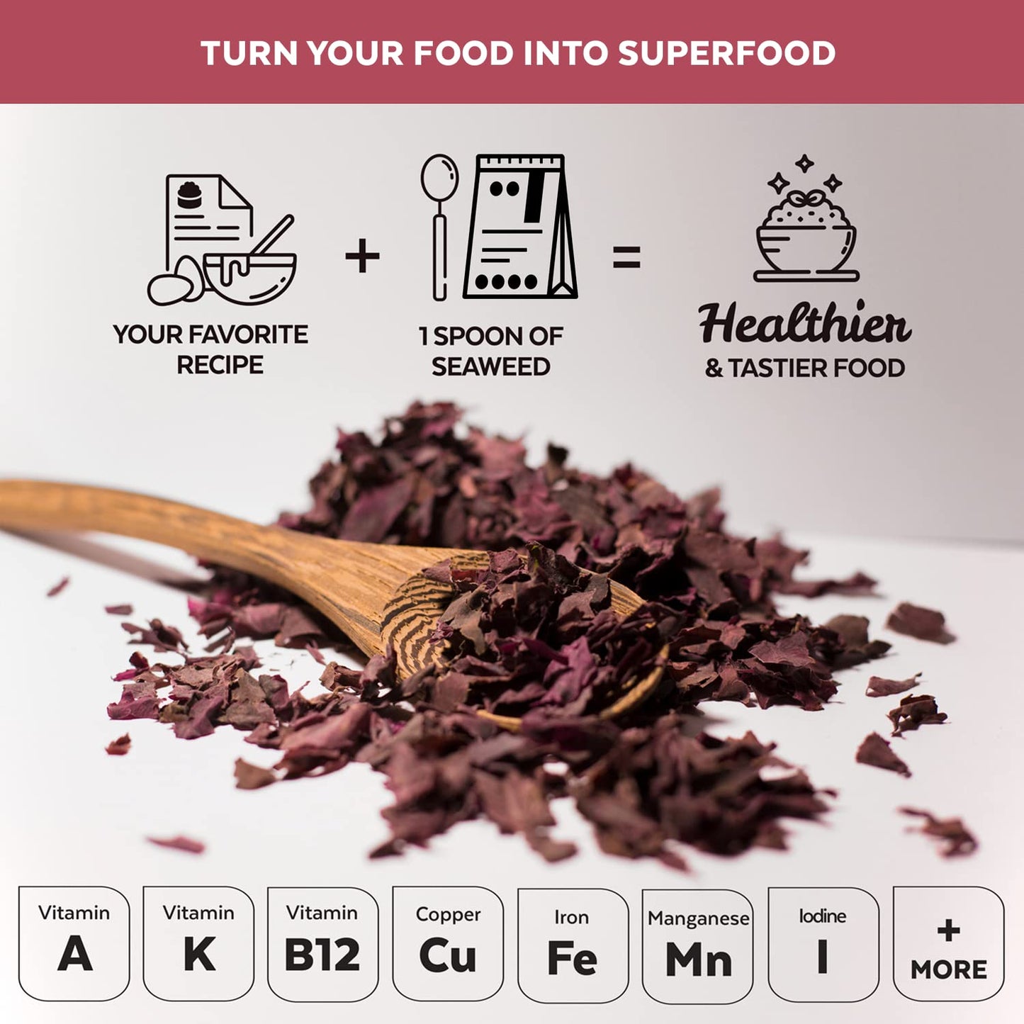 Organic Atlantic Dulse Flakes Young Seaweed Grown In North Atlantic, Vacuum Dried Premium Quality. Soft Texture & Mild Taste. Ad