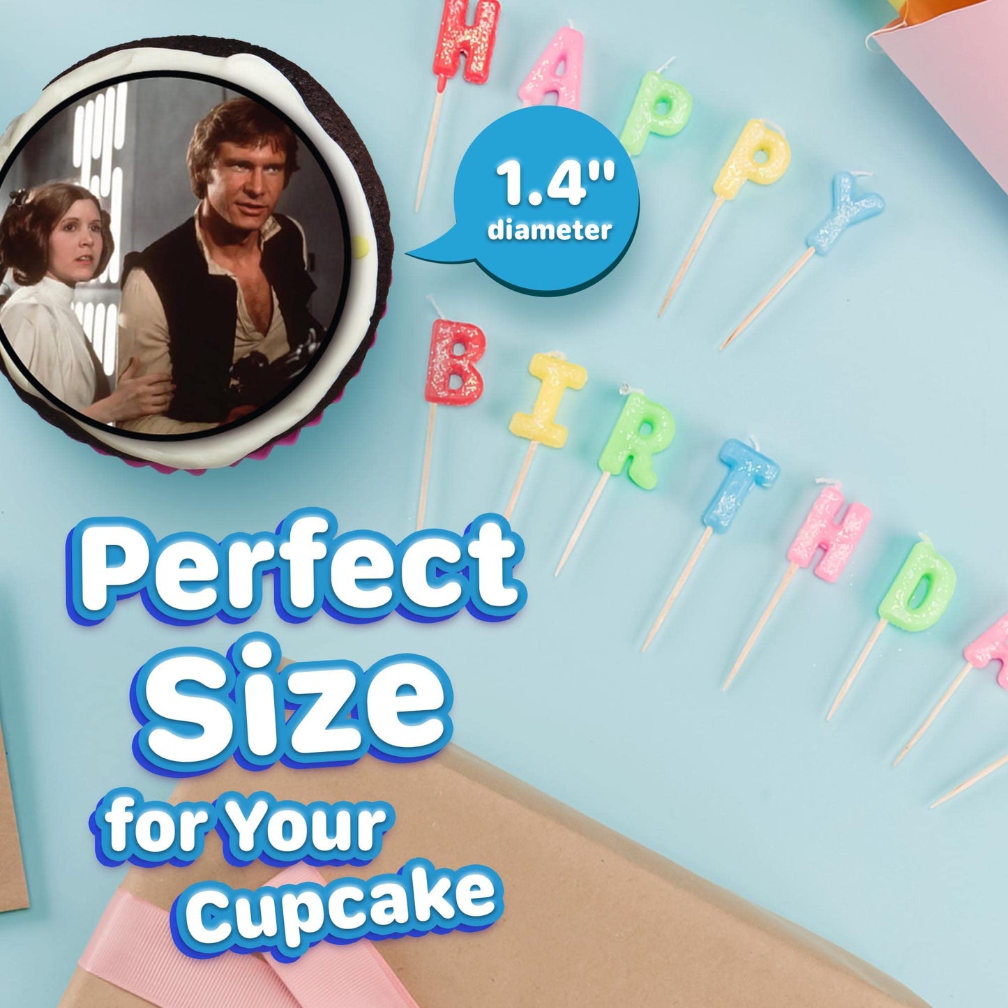 30 X Edible Cupcake Toppers Themed Of Star Wars Collection Of Edible Cake Decorations | Uncut Edible On Wafer Sheet