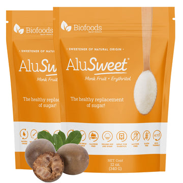 Alusweet Monk Fruit Sweetener With Erythritol Zero Calorie - 24 Oz - 1:1 Sugar Substitute, Keto-Friendly, Gluten-Free, Organic,
