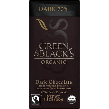 Green & Blacks Organic 70% Dark Chocolate Candy Bars, 3.5 Ounce (Pack of 6)