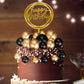 Boao Mini Colorful Balls Cake Topper Set, 25 Pcs Acrylic and Foam, Black and Gold, DIY Cupcake Insert for Weddings and Birthdays