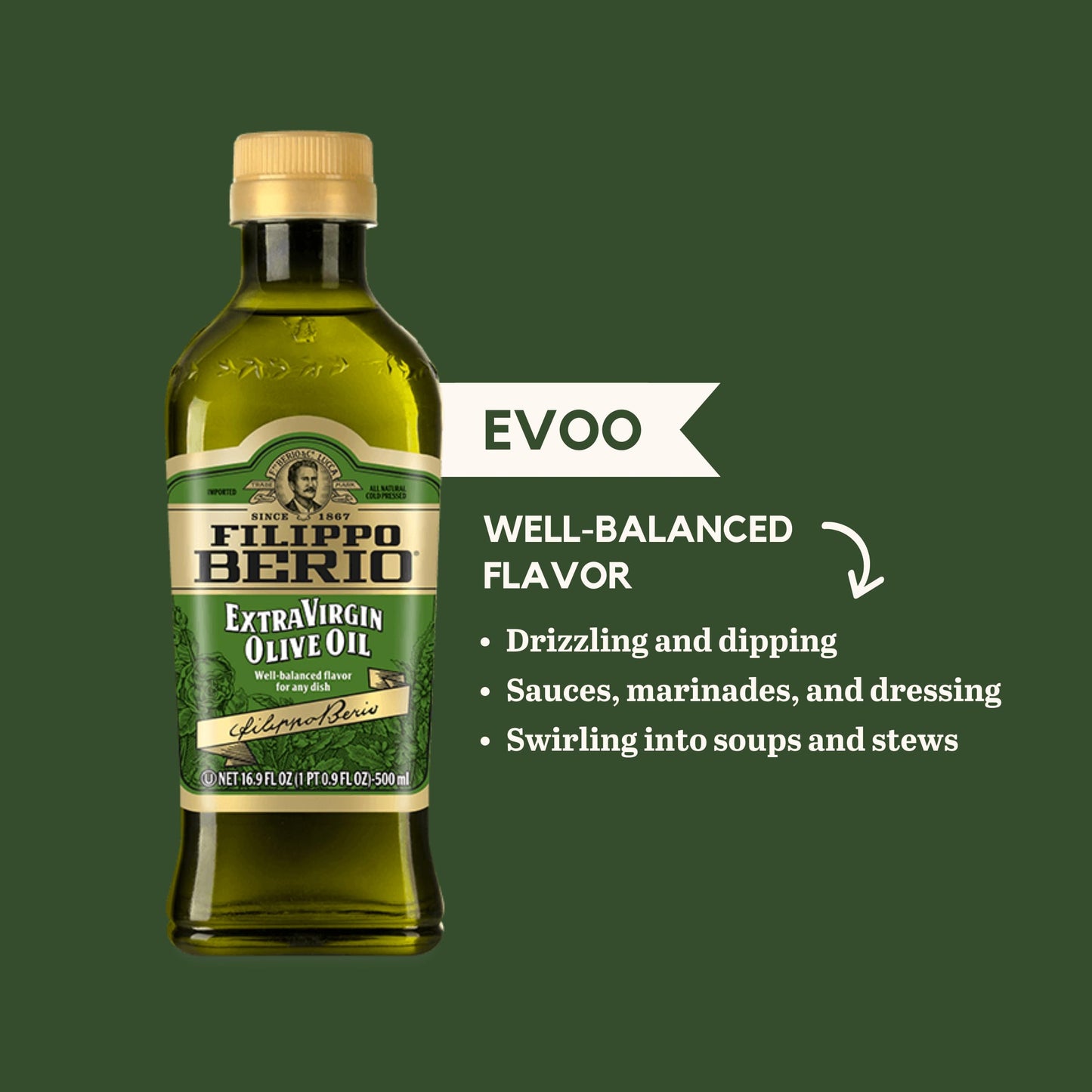 Filippo Berio Extra Virgin Olive Oil, 16.9 Ounce Rpet Bottle