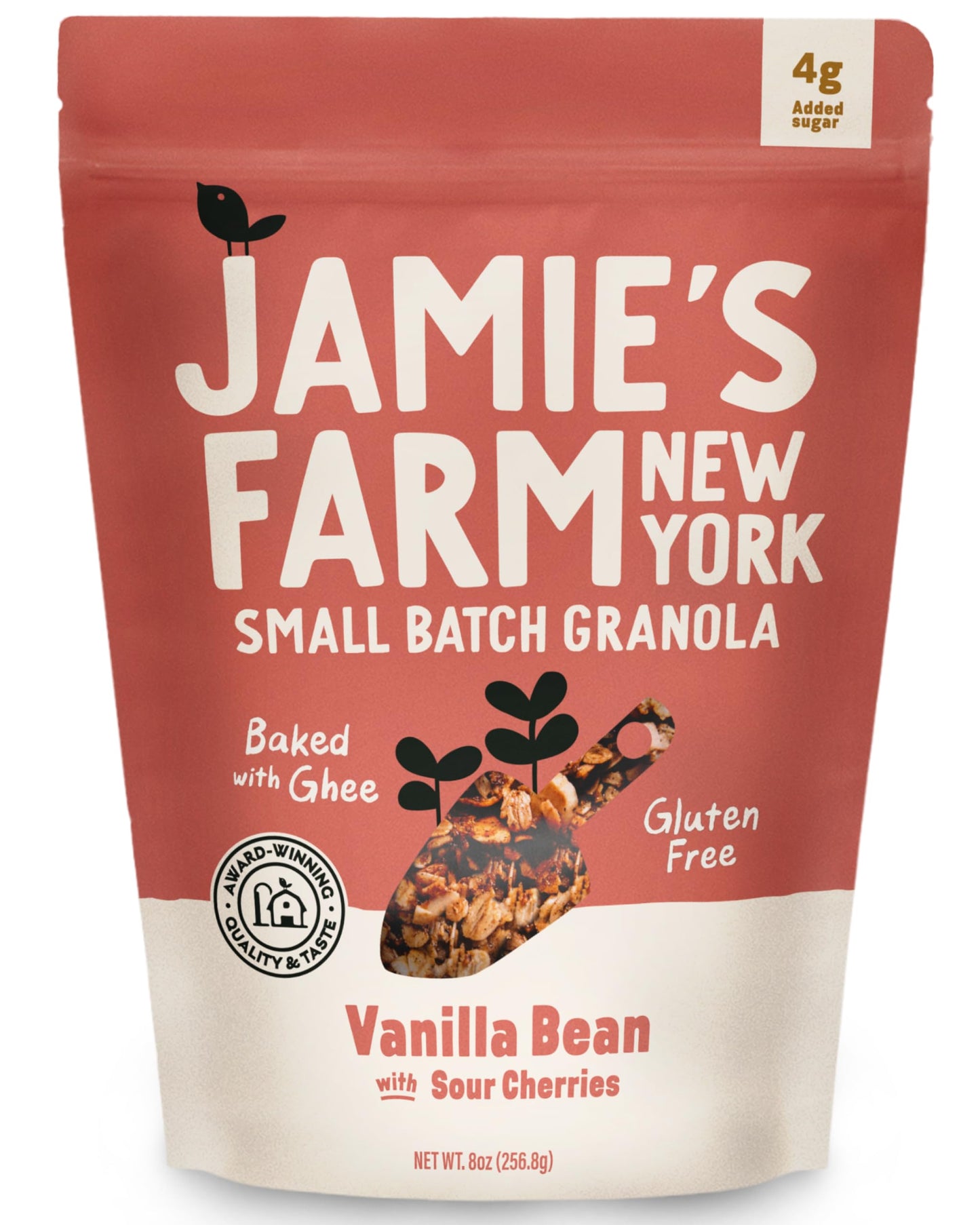 JamieS Farm  Vanilla Bean With Sour Cherries Granola  Gluten-Free  Baked With Ghee (8Oz Bag)