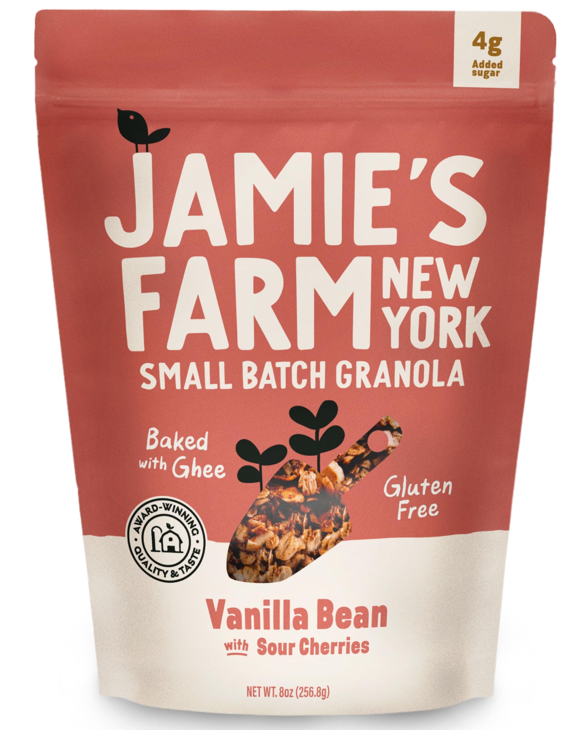 JamieS Farm  Vanilla Bean With Sour Cherries Granola  Gluten-Free  Baked With Ghee (8Oz Bag)