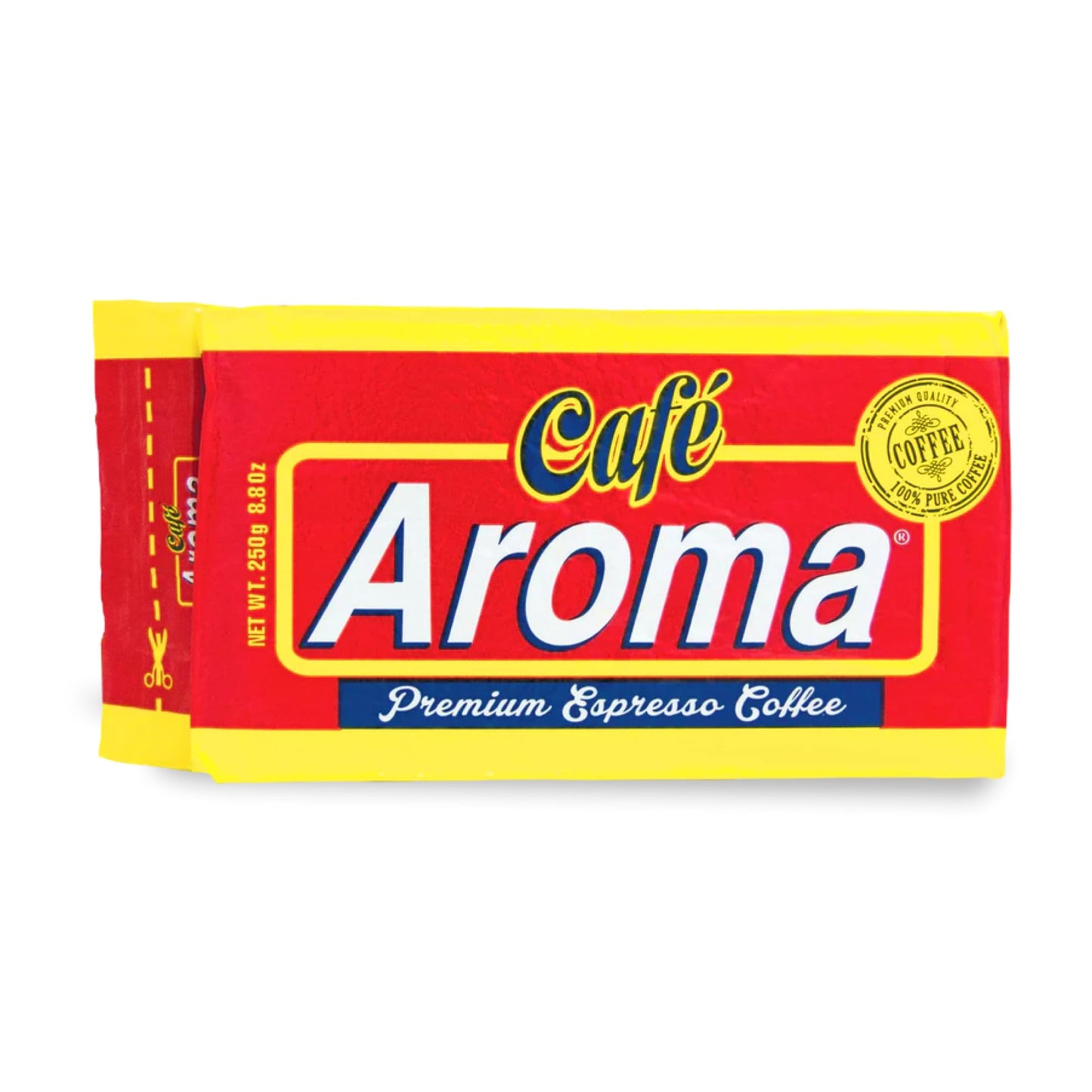 Caf   Aroma Dark Roast Espresso Ground Coffee, Authentic Cuban Style Coffee, Vacuum Sealed, Ground Espresso Beans, 8.8 Oz (1-Pac
