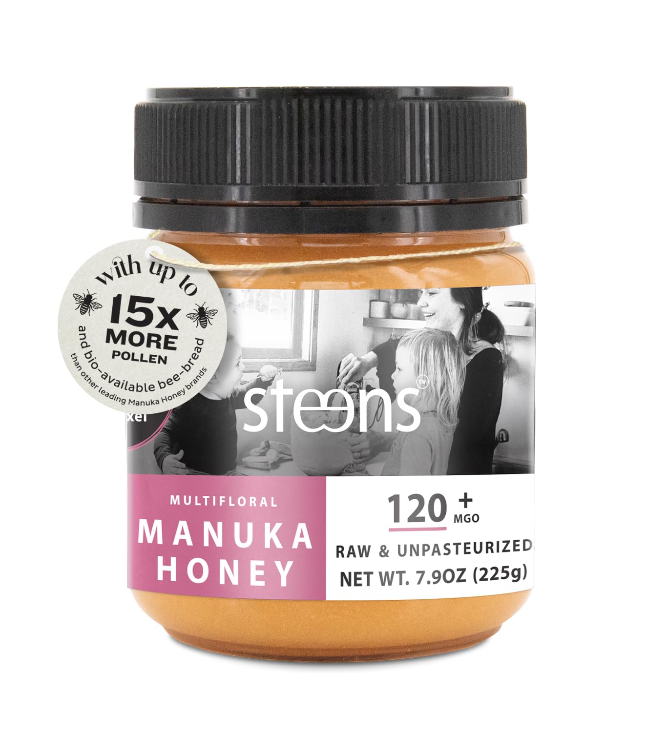 Steens - Raw Manuka Honey MGO 120+, Cold Pressed New Zealand Natural Honey, Whole Comb Processed Raw Honey for Face, Skin, and O