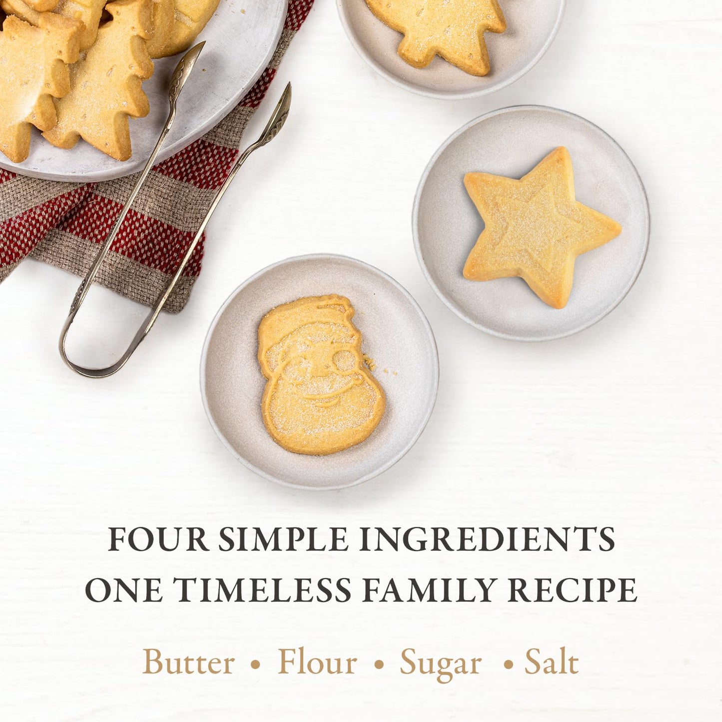 Walkers Assorted Shortbread Cookies in Festive Shapes - Reindeer Shortbread Cookie Tin (8.8 oz) - Includes Christmas Tree, Bell,
