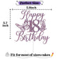 We Can Bearly Wait Purple Glitter 18th Birthday Cake Topper, Butterfly Theme, 6x8.7 inches, Paper