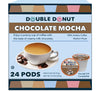 Double Donut Coffee Chocolate Flavored Coffee Pods, 24 Count, Compatible with Keurig K Cups, Recyclable, Brown
