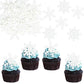 Gyufise Edible Snowflakes Cupcake Toppers - 60Pcs Wafer Paper Sprinkles for Christmas - 1.7 inches - White