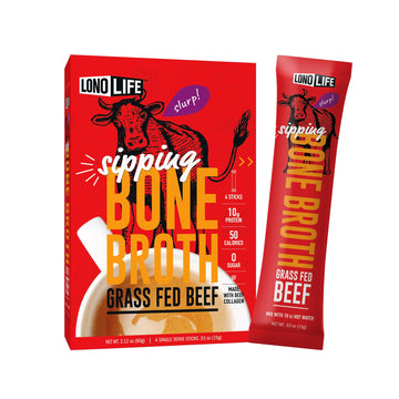 Lonolife Beef Bone Broth Powder Mix | Grass-Fed, 10G Protein | Collagen-Rich, Keto & Paleo Friendly | Natural Ingredients | 24 P