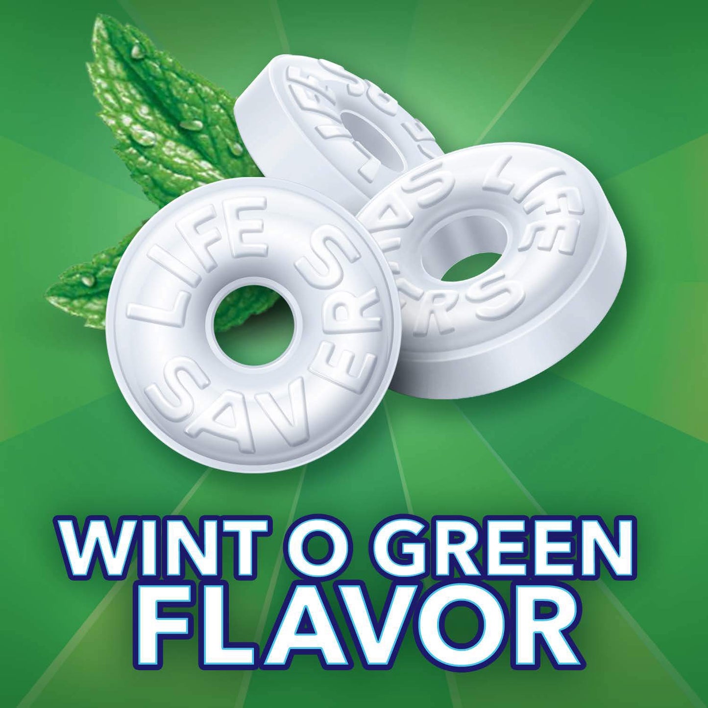 Life Savers Mints Wint-O-Green Hard Candy, Party Size Bag, 50 Ounce, Pack Of 2