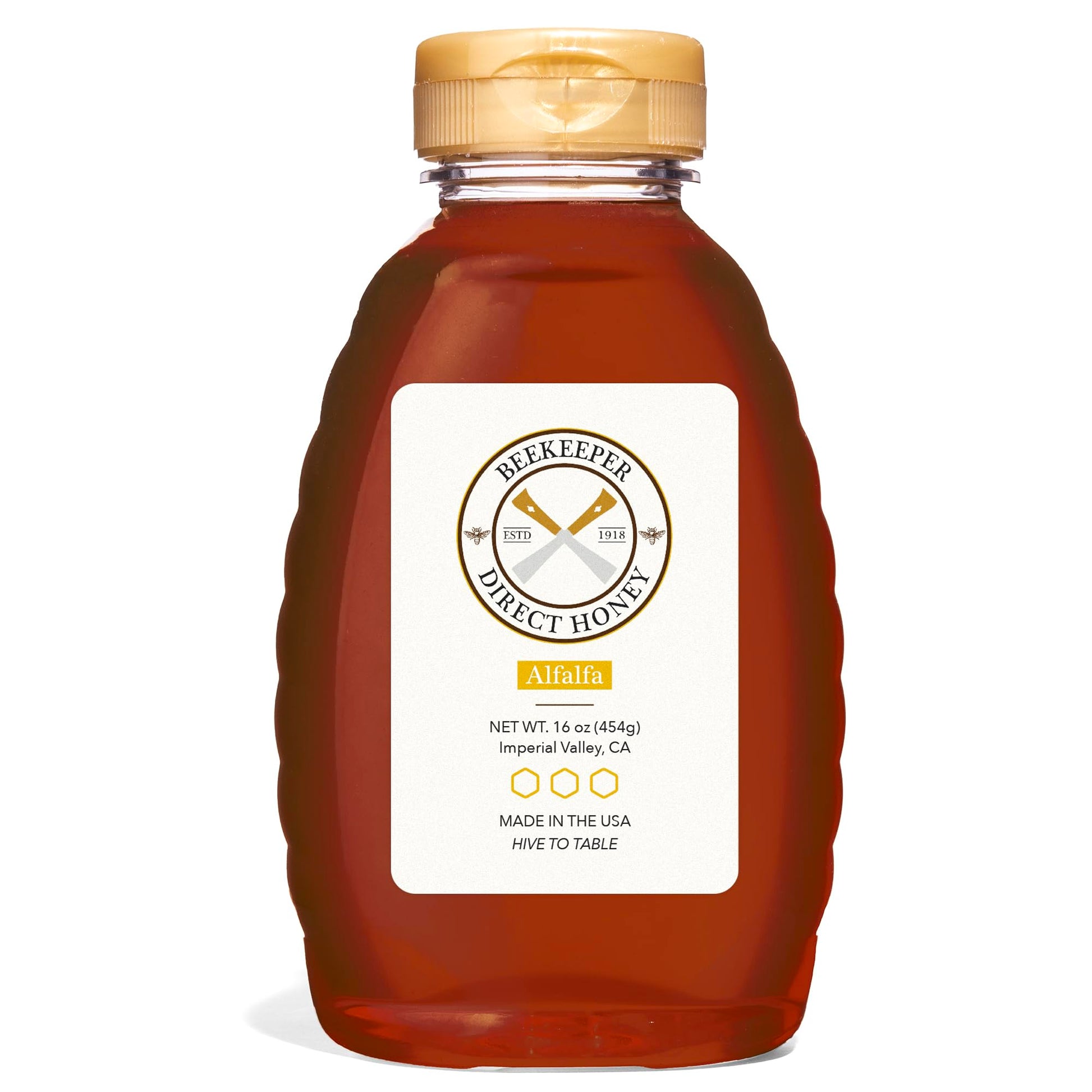 Beekeeper Direct Unfiltered Honey - Real Raw Alfalfa Honey - All Natural Non-GMO Pure Gourmet Honey - Local California Honey (1l