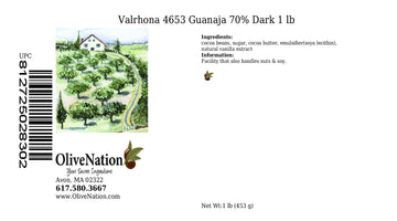Valrhona 4653 Guanaja 70% Dark Bittersweet Chocolate Callets From Olivenation - 1 Pound