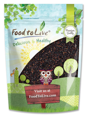 Food to Live Black Quinoa, 12 Ounces - Whole Grain, Raw, Vegan, Sirtfood, Bulk. Easy to Cook. Good Source of Fiber, Plant-Based 