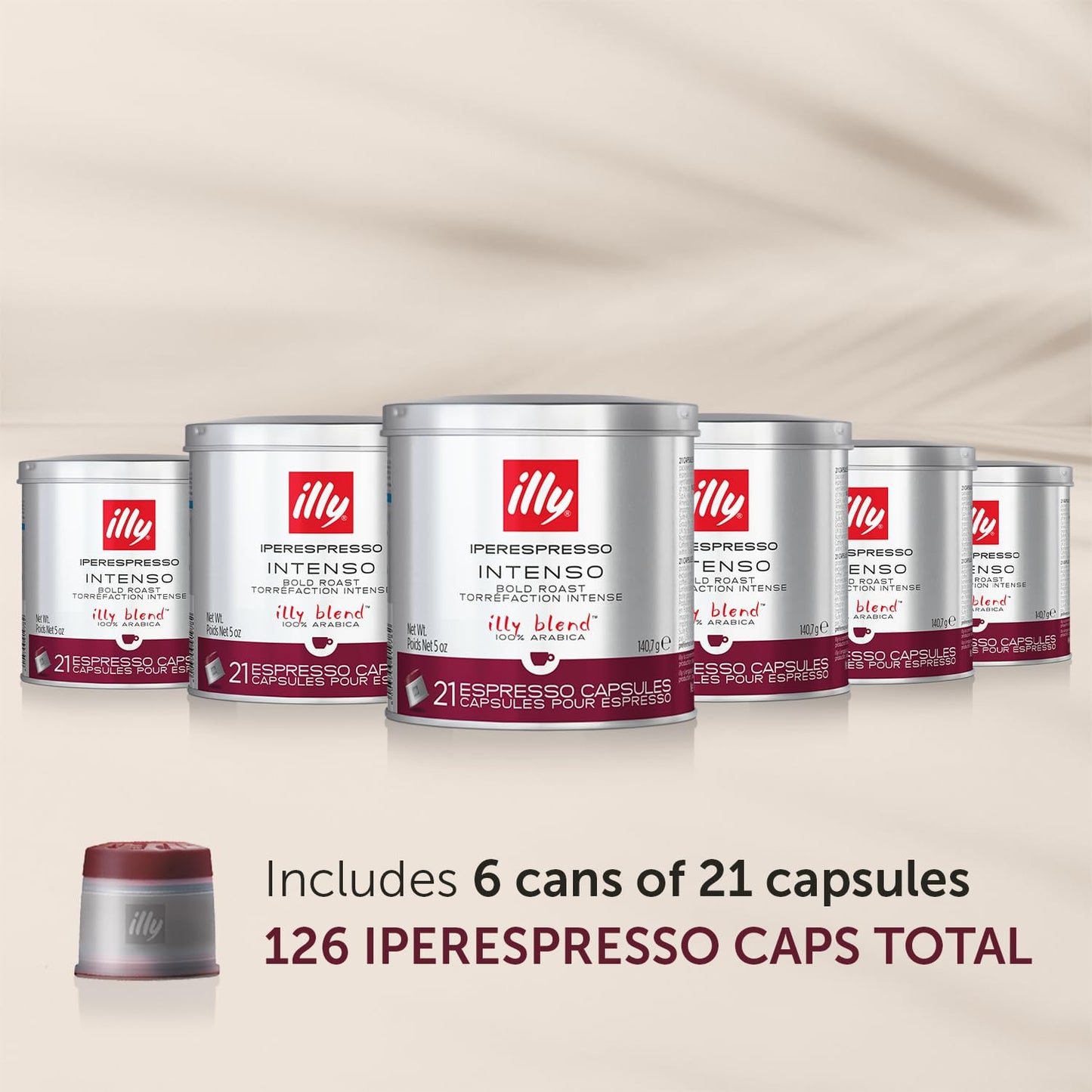 illy Coffee iperEspresso Capsules - Single-Serve Coffee Capsules & Pods - Single Origin Coffee Pods - Intenso Dark Roast  Notes of Cocoa & Fruit - For iperEspresso Capsule Machines - 21 Count  6 Pack
