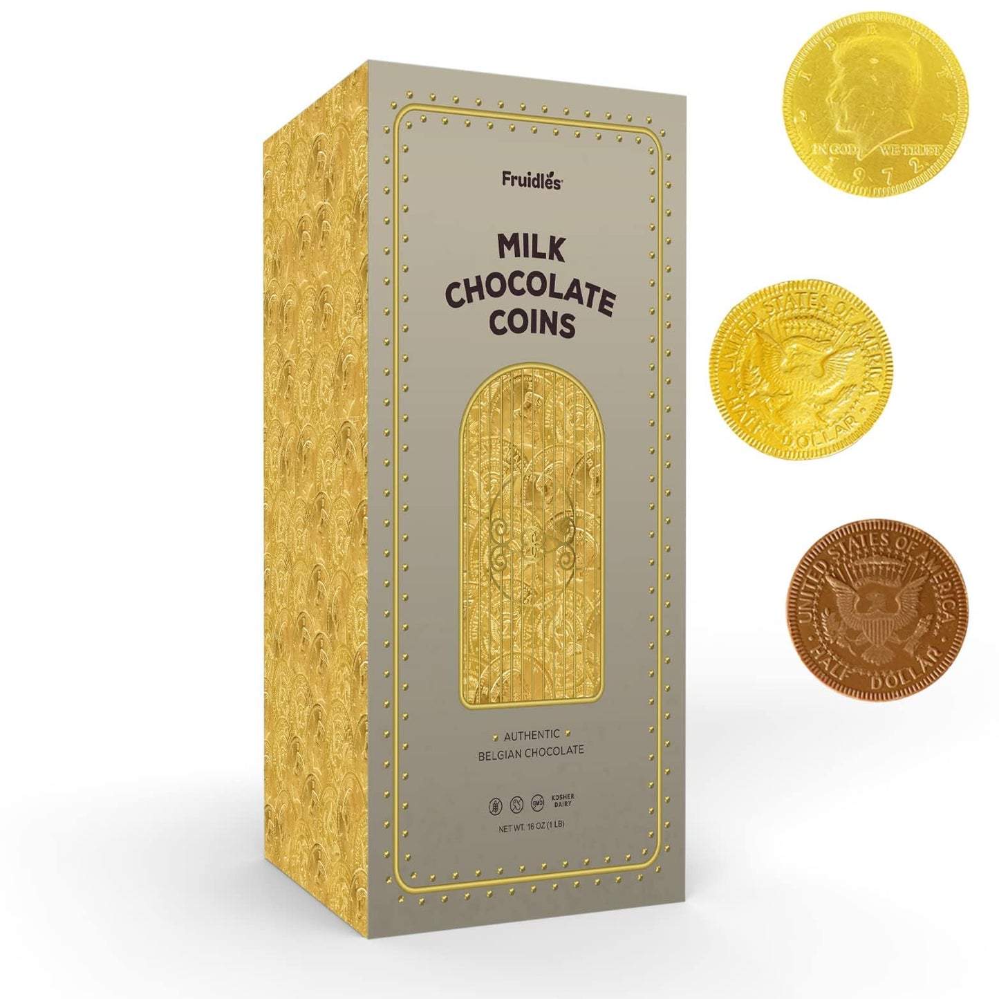 Fruidles Coins - Gold-Wrapped Nut-Free Vault Design, 2 Pounds
