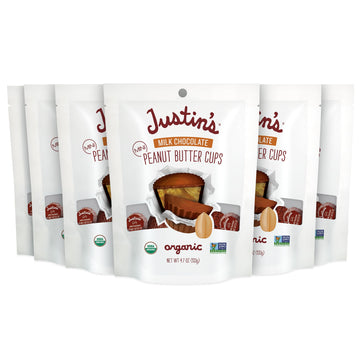 Justin'S Organic Mini Milk Chocolate Peanut Butter Cups, Rainforest Alliance Certified Cocoa, Gluten-Free, Responsibly Sourced,