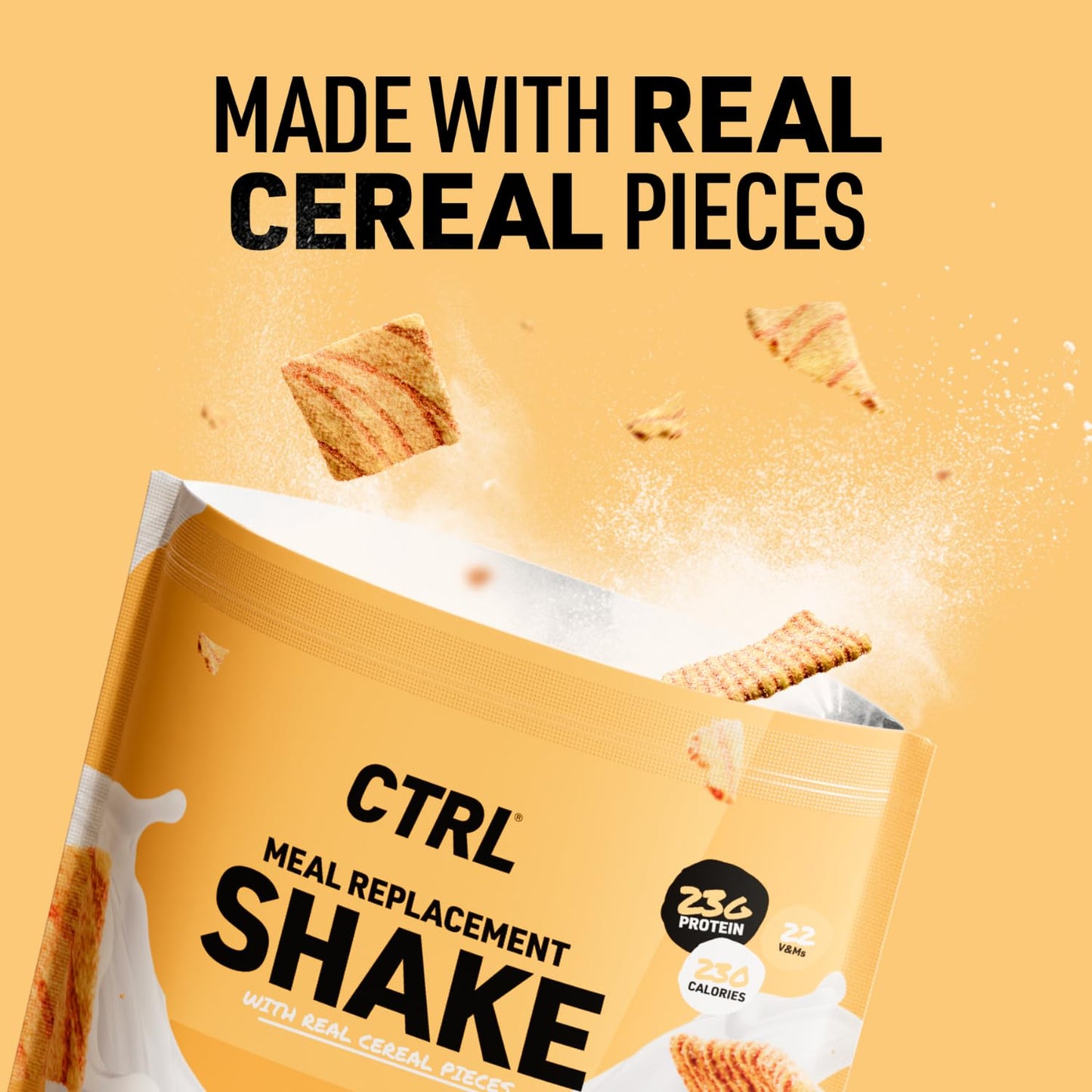 CTRL Meal Replacement Shake - Cinnamon Toast, 15 Servings, 23g Protein, 8g Fiber, 32 Oz