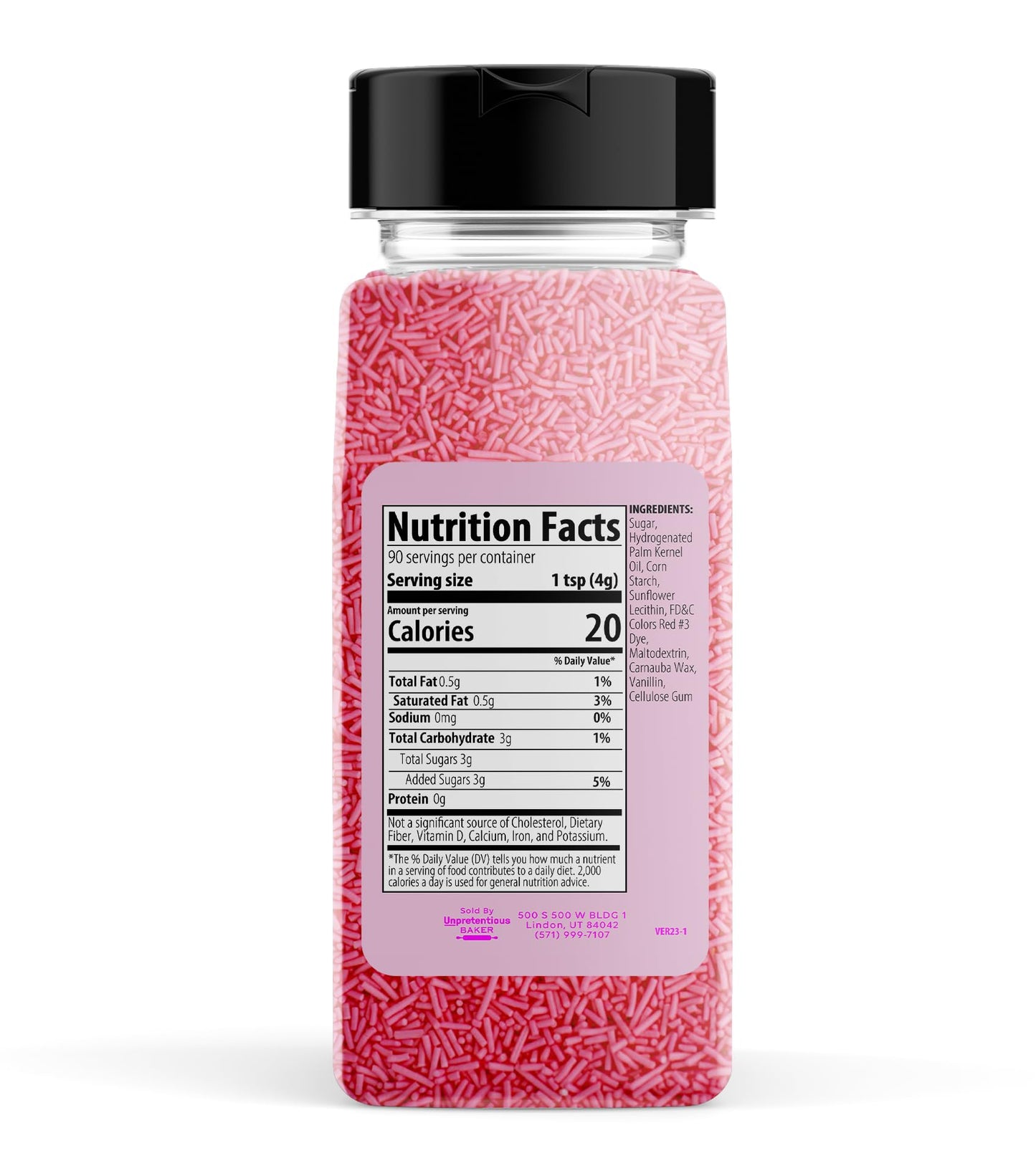 Unpretentious Pink Sprinkles, Perfect For Festivities, Multi-Use Shaker Bottle, Dessert Decorating