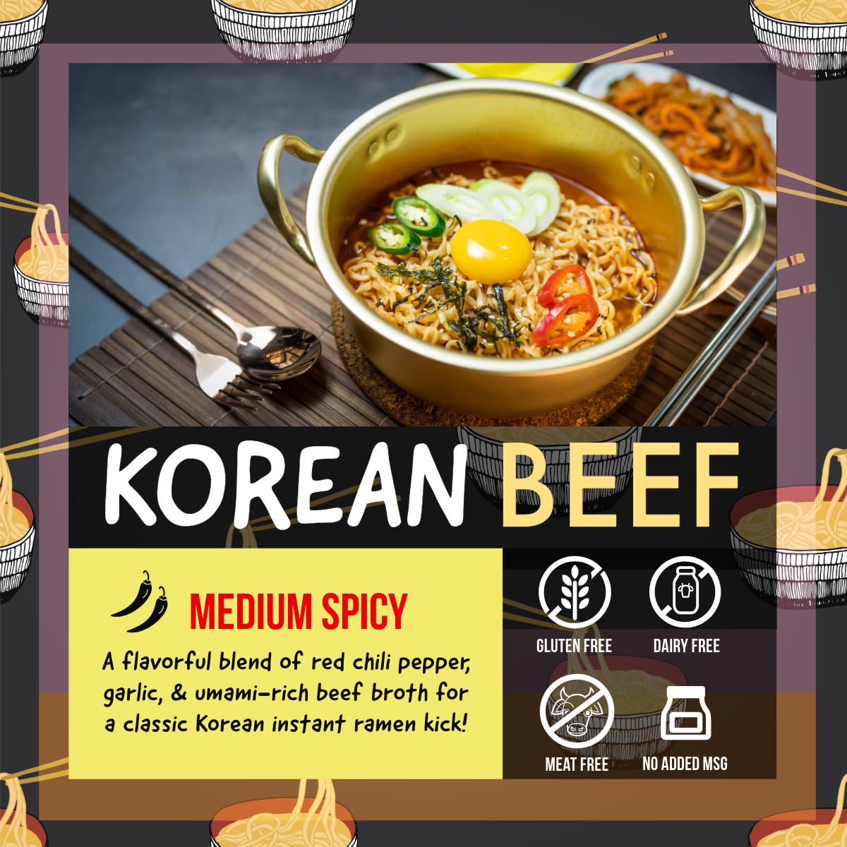 Samabila Beef Instant Ramen Seasoning Powder - Gluten Free - Vegan - Medium Spicy - Premium Soup Powder - 5 Oz