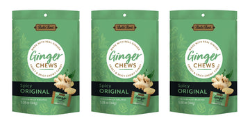 Balis Best Ginger Chews - Spicy Original Ginger Flavor (3 Pack) 100% Real Ginger Sweet Spicy Chewy Ginger Candies 3X 5.08Oz 144G