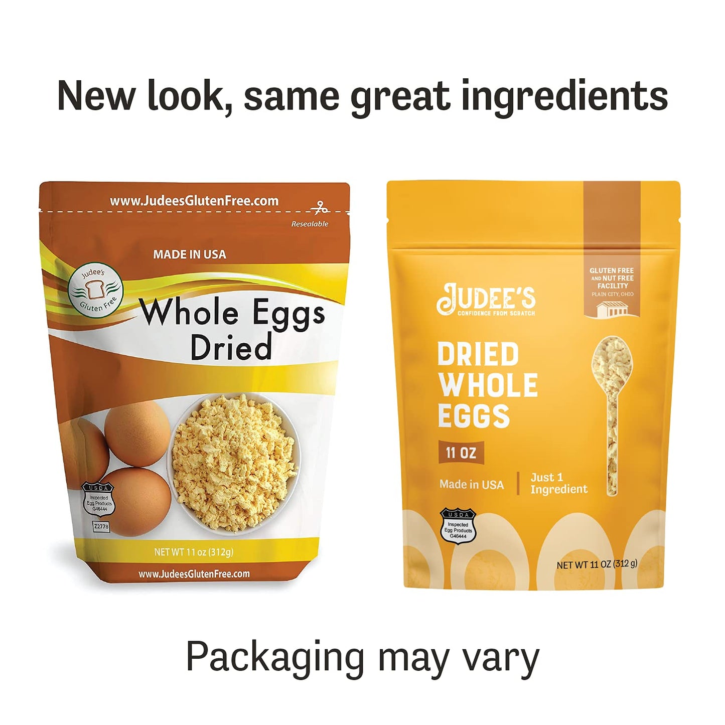 Judee s Gluten Free Dried Whole Egg Powder - Versatile Baking with Egg Powder - Camping & Backpacking with Protein Mix - Long-T