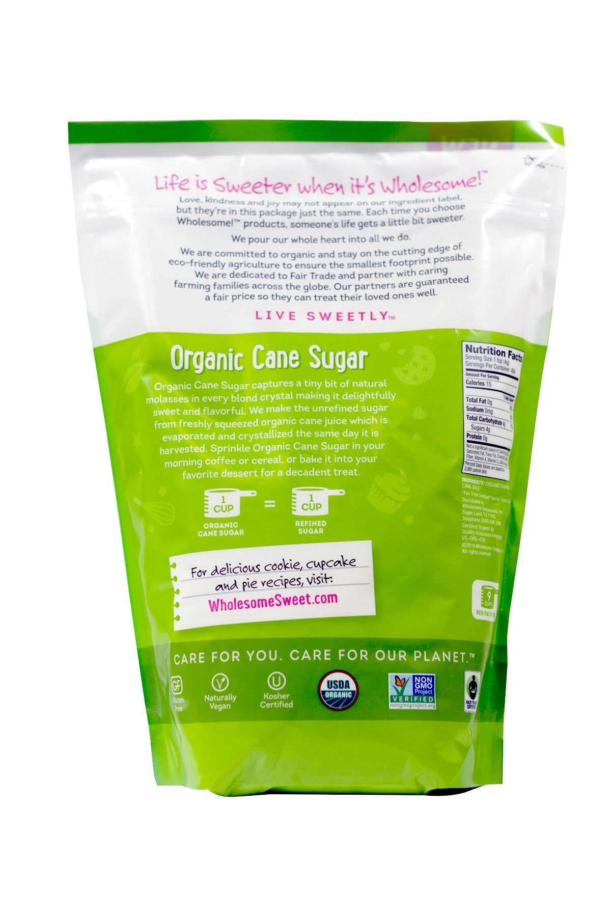 Wholesome Sweeteners Fair Trade Evap Cane Sugar (6X64 Oz)