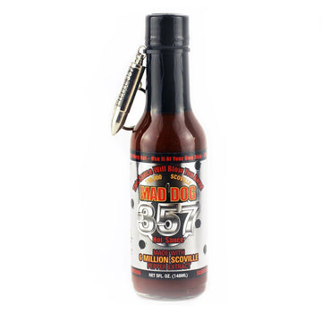 Mad Dog Gear Hot Sauce, Collectors Edition, 5 oz, Silver Key Chain, 750,000 Scoville