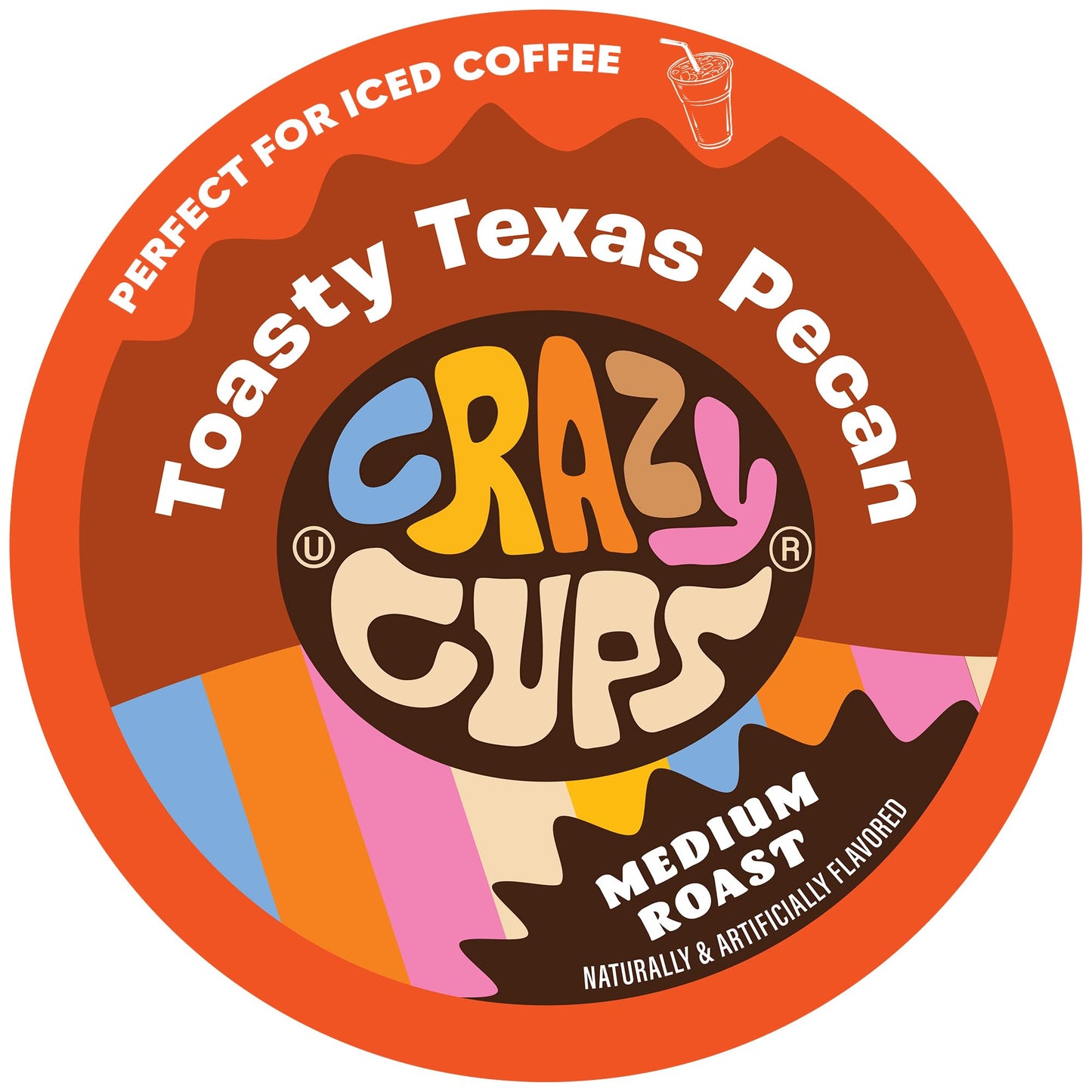 Crazy Cups Flavored Coffee Pods, Toasty Texas Pecan, 22 Count for K Cup Keurig Machines, Brew Hot or Iced