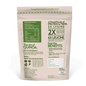 Nourish You Organic White Quinoa Seeds 500G | Gluten-Free | High Protein & Fiber | Ideal For Breakfast Cereal, Pilafs, Soups & S