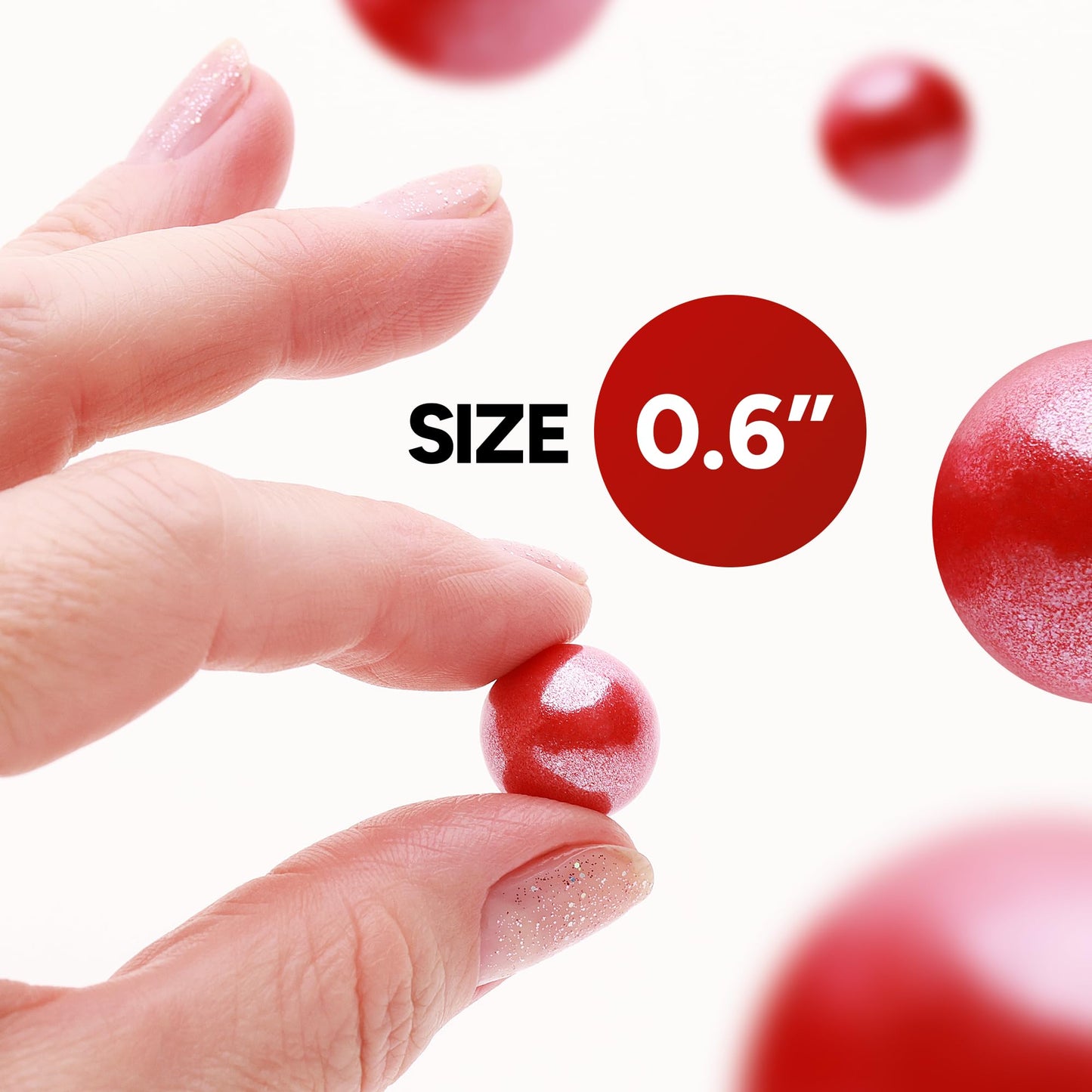 Crafty Confections Shimmer Gumballs Cherry Flavor 3 Pack 3.5 oz Pearl Red 16mm for Gumball Machines and Party Favors