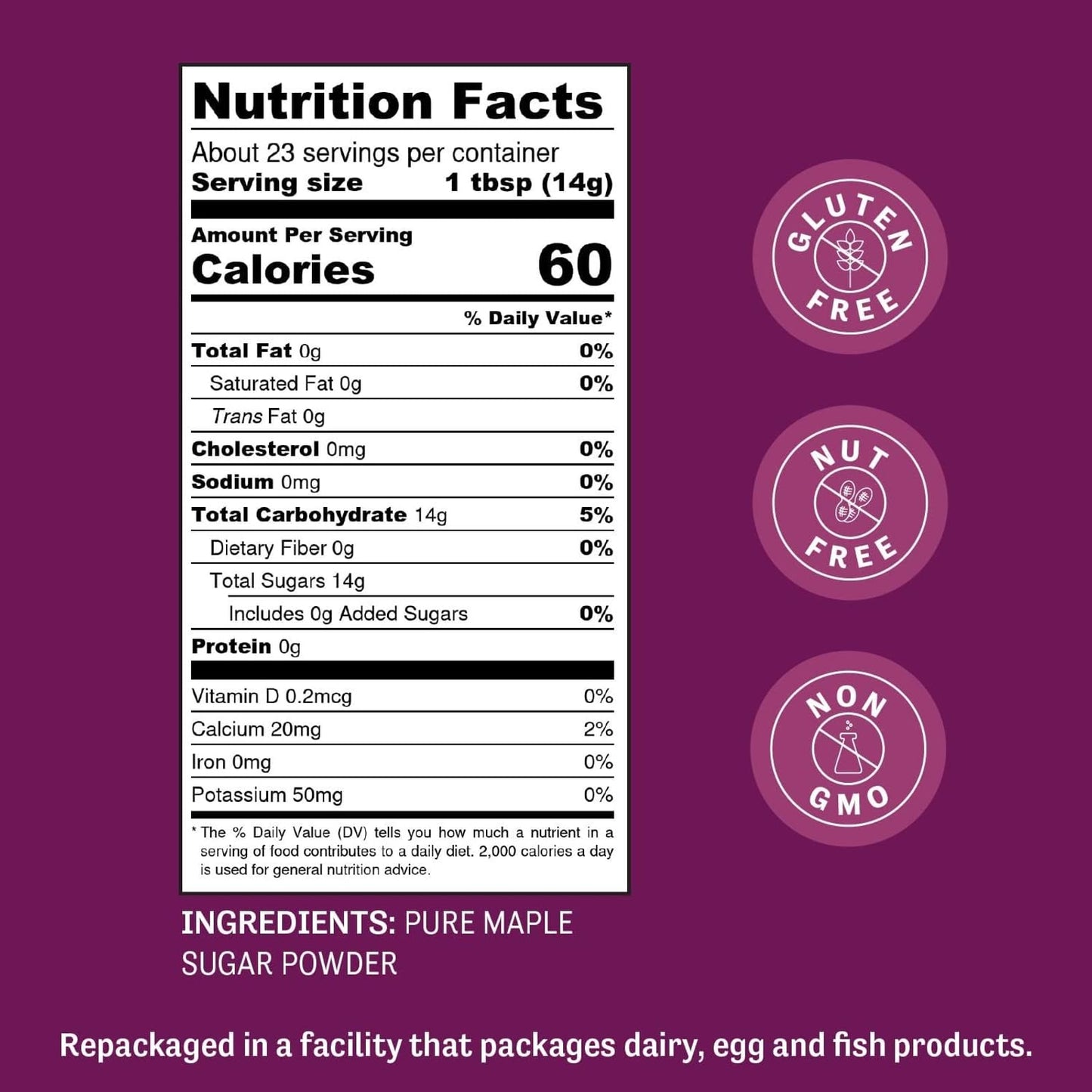 Judees Powdered Maple Sugar 11.25 oz - Confectioners Sugar from Maple Syrup - 100% Non-GMO, Gluten-Free, and Nut-Free - Great fo