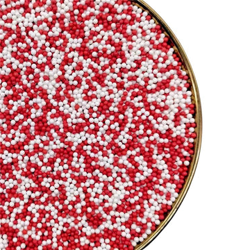 Sprinkles, White Red Edible Pearl Sprinkles for Cake Decorations, Baking, Ice Cream, Cookies, Cupcake Topper Edible Pearls Sprin