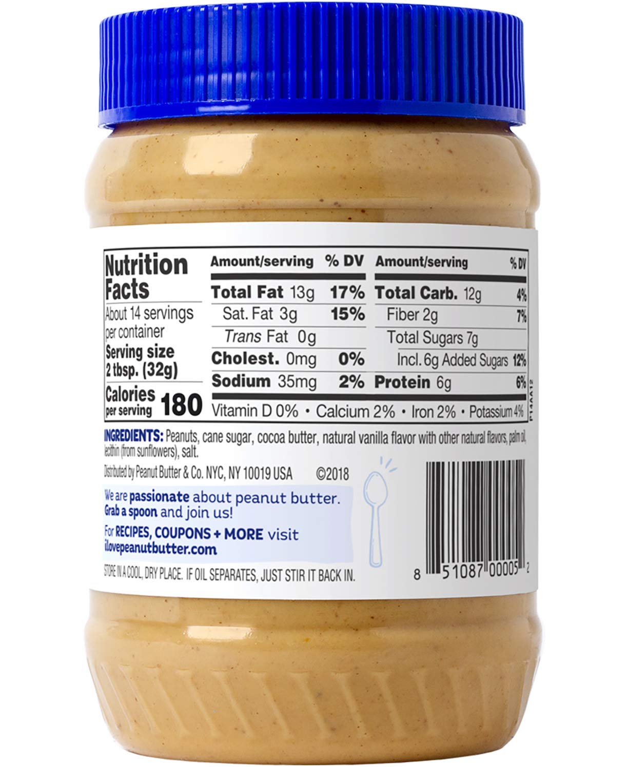 Peanut Butter & Co. White Chocolatey Wonderful Peanut Butter, Non-Gmo Project Verified, Gluten Free, Vegan, 16 Ounce (Pack Of 6)