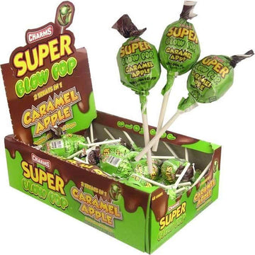 Charms Super Blow Pops - Caramel Apple - Halloween Candy - 48 Piece Box