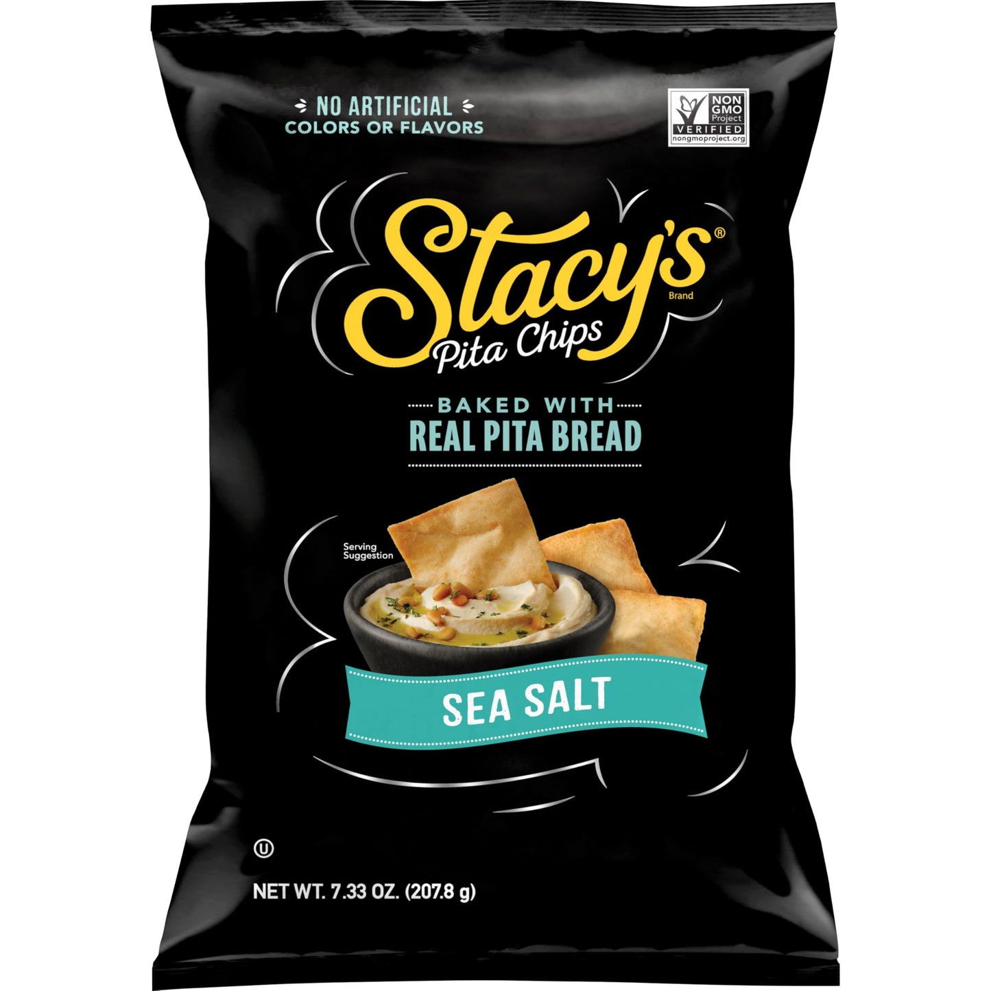 Stacys Pita Chips, Sea Salt, No Artificial Colors or Flavors, 7.33 Oz