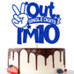 Blue Glitter Out Single Digits I'M 10 Cake Topper, Double Digits 10, For Boys Girls 10Th Birthday Decorations, Happy 10Th Bithda