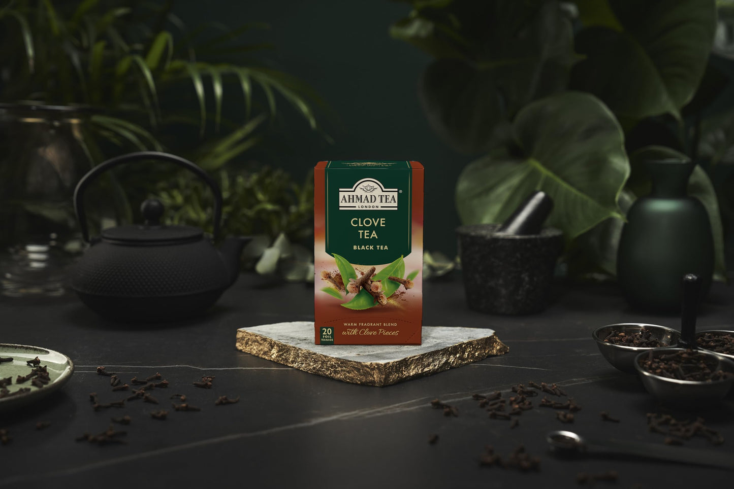 Ahmad Tea Black Tea, Clove Teabags, 20 Ct (Pack Of 6) - Caffeinated & Sugar-Free