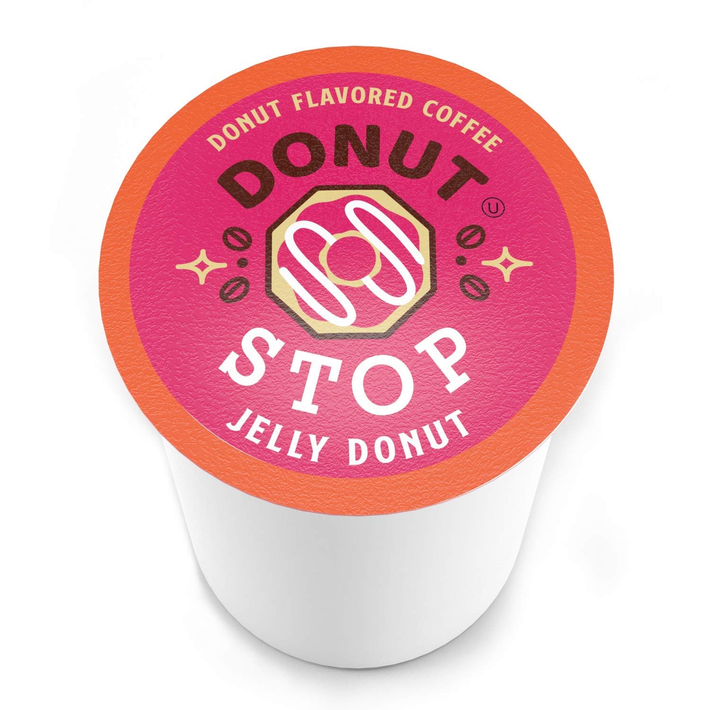 Donut Stop Jelly Donut Flavored Coffee Pods, Compatible with 2.0 K-Cup malt-inspired, 40 Count