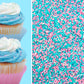 Sprinkle Deco Confetti Toppings for Cakes, Cookies, Cupcakes, Ice Cream, Donuts, 6 Ounce, Gender Reveal, Pink Blue White