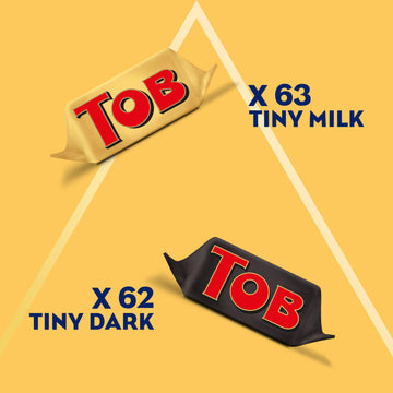 Toblerone Chocolate Gift Bag Variety Pack (Milk Chocolate And Dark Chocolate Bars), Halloween Candy, 125 Pieces