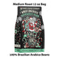 Bones Coffee Company White Chocolate Peppermint Bark Flavored Coffee, Medium Roast Low Acid Arabica Beans Compatible with Auto d