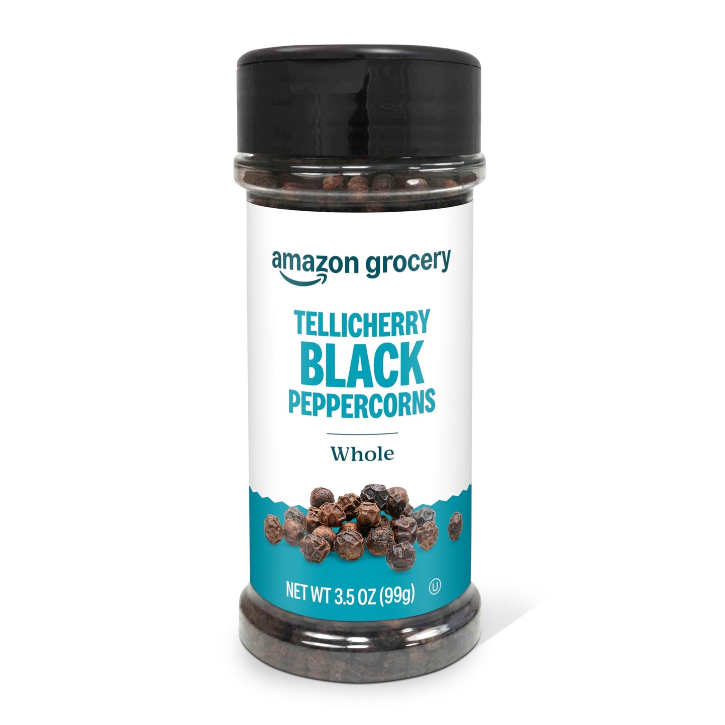 Amazon Grocery Tellicherry Whole Black Peppercorns, 3.5 Oz, Pack of 1