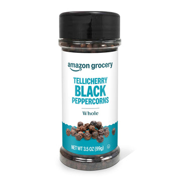 Amazon Grocery Tellicherry Whole Black Peppercorns, 3.5 Oz, Pack of 1