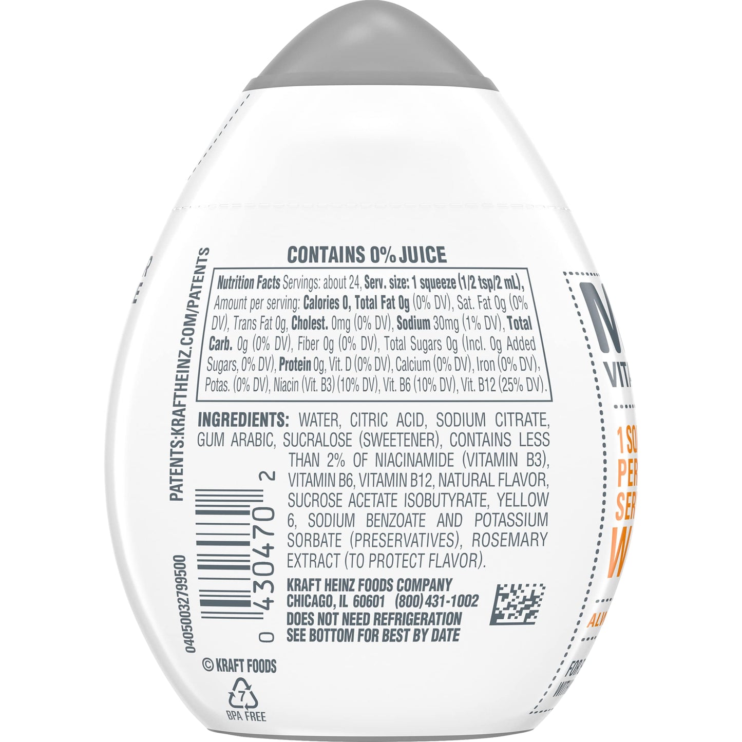 Mio Vitamins Liquid Water Enhancer, Orange Tangerine, 1.62 Oz, 7-Pack