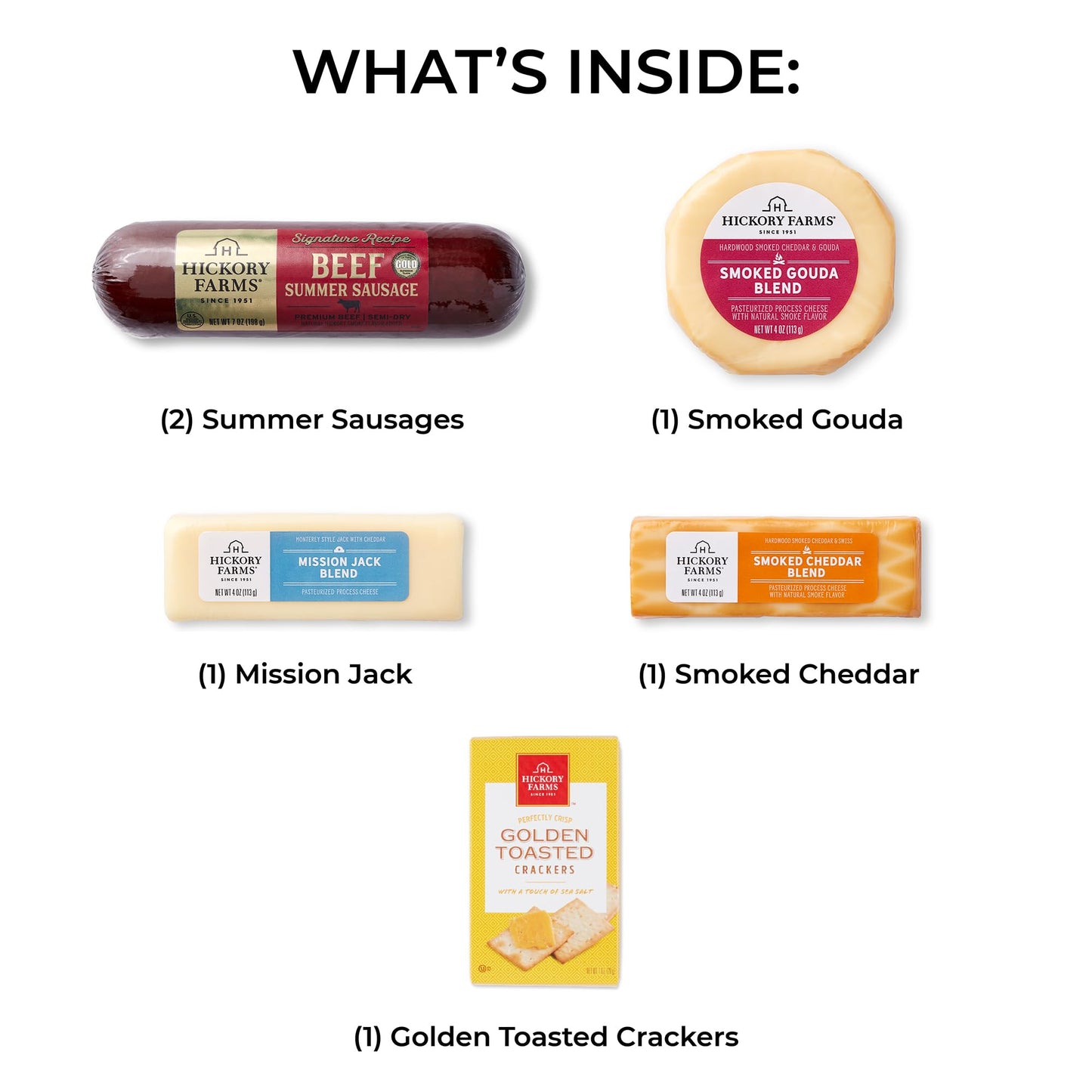 Hickory Farms Signature Beef and Cheese Gift Basket – Charcuterie Set, 6 oz, Perfect for Holidays and Special Occasions
