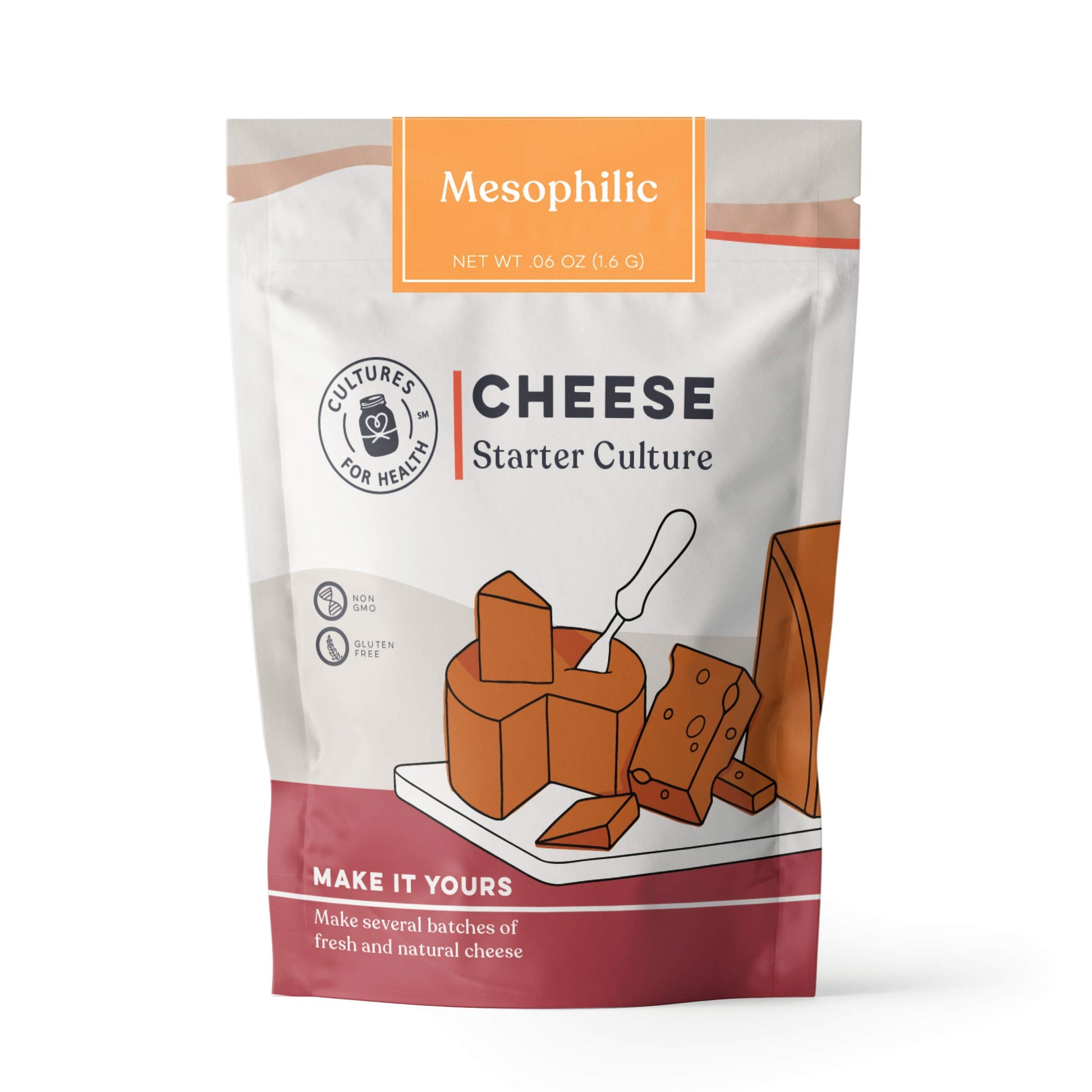 Cultures For Health Mesophilic Cheese Starter - 4 Packets + 2 Rennet Tablets for DIY Cheese Making