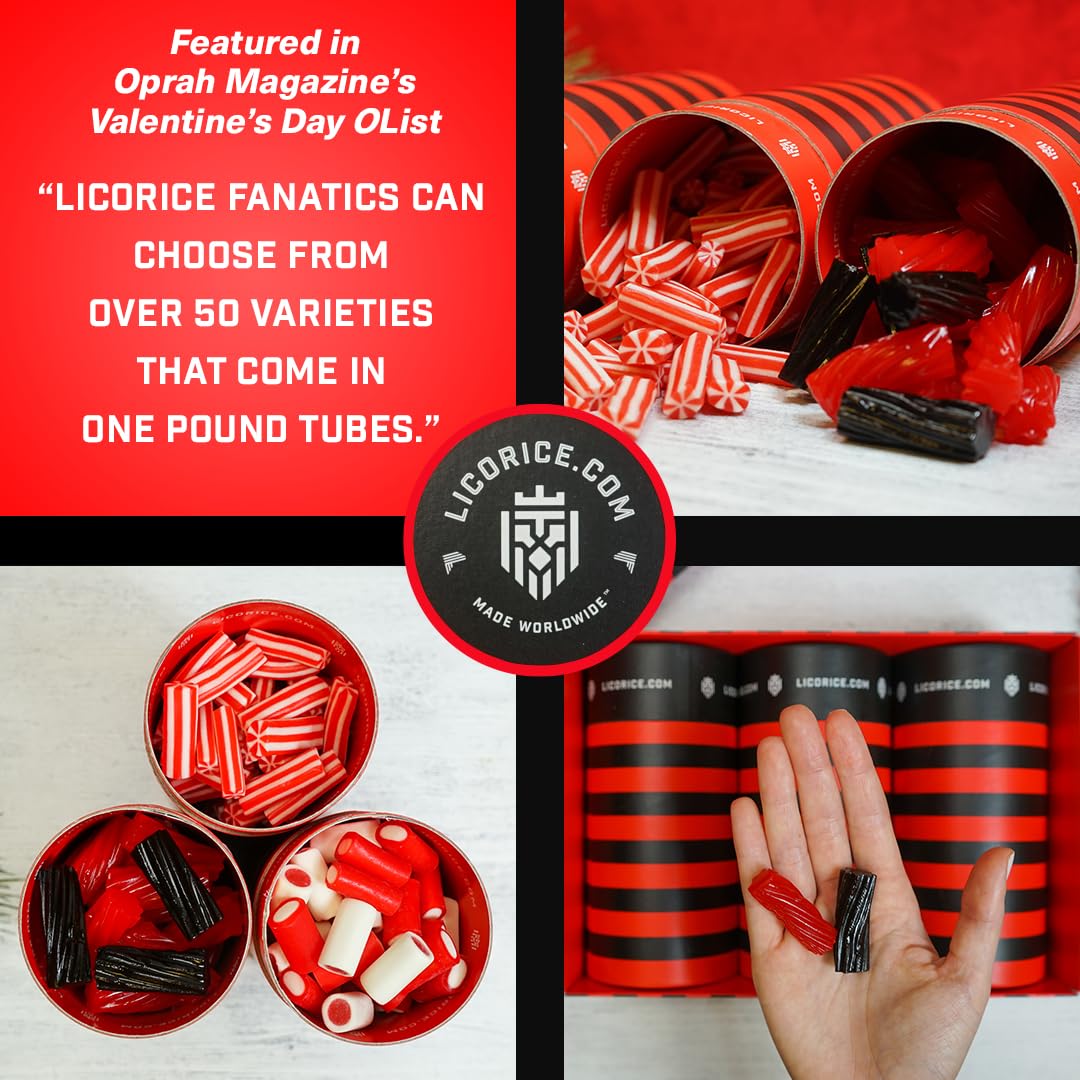 Licorice.com | Candy Gift Box | Soft & Chewy Black Licorice Trio | Australian Sweet & Rich Black Authentic Licorice Spirals & Pi